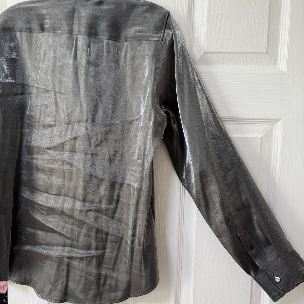 Lauren Ralph Lauren Women's Gray Iridescent Long Sleeve Top Size L. - Picture 12 of 12